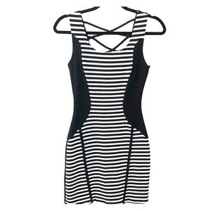 Deb Black and White Striped Dress Sz S